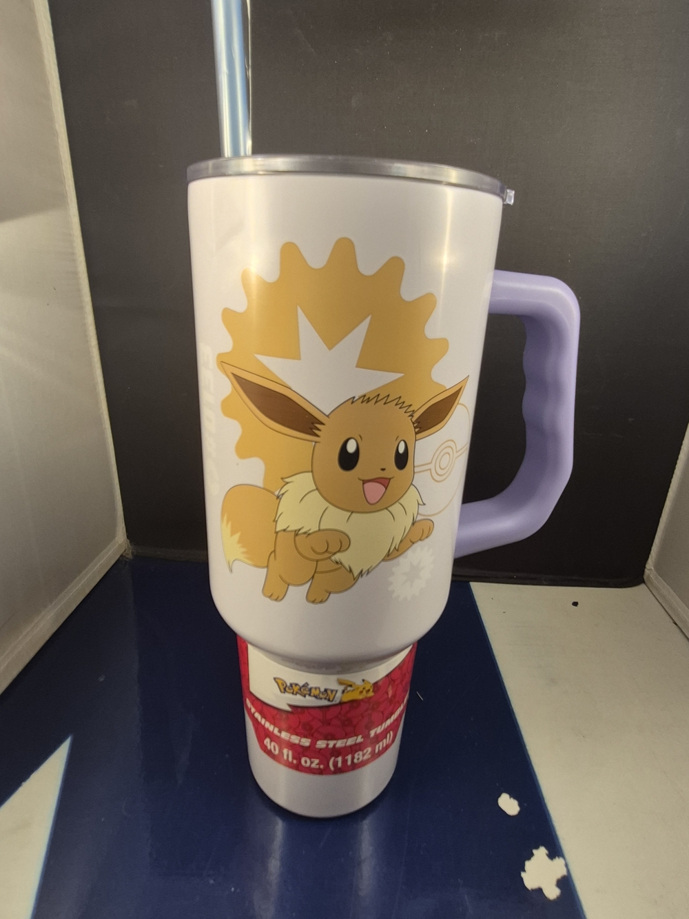 Eevee Insulated Travel Mug with Lavender Handle